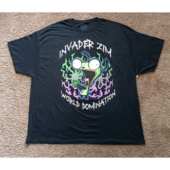 Vintage Style Nickelodeon INVADER ZIM GIR T-Shirt MENS 3XL Black Short Sleeve - Picture 1 of 6